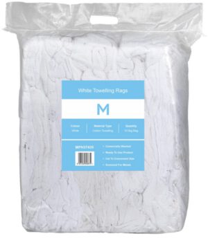 White Towelling Rags -White