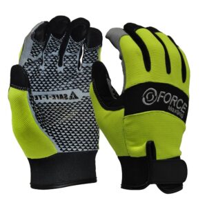 Hi-Vis Mechanics Glove, Silicone Grip Tread